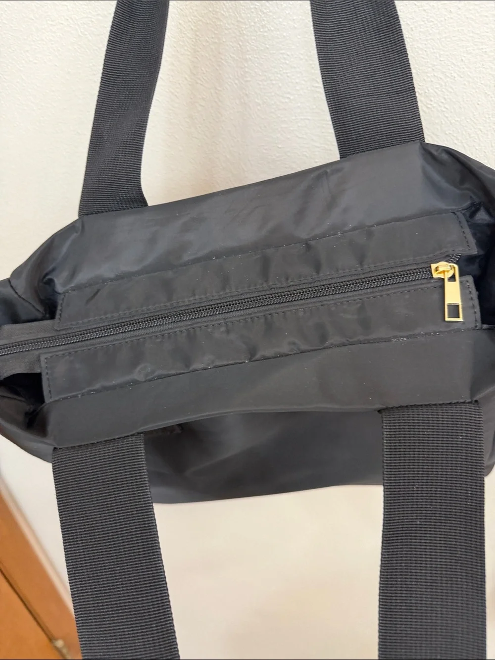 Black Quilted Tote Bag with Gold Accents - Women Bags